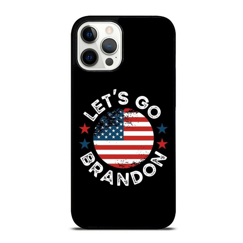 Vintage Let_s Go Brandon American Flag Funny Pro-Trump Republican iPhone Case